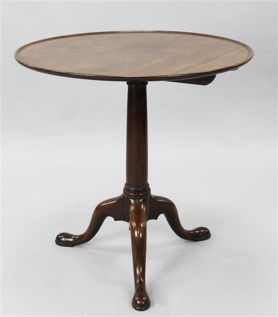 A George III mahogany tea table, Diam. 2ft 4in. H.2ft 3in.